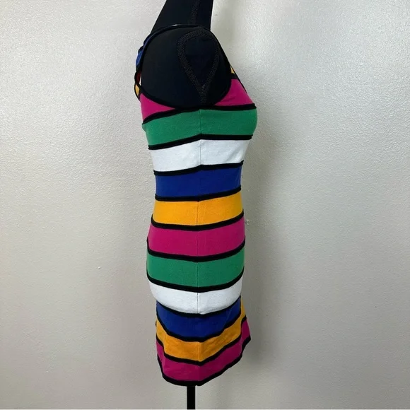 Y2K Wet Seal Striped Bodycon Dress Multicolor Women's Size S - Picture 9 of 13